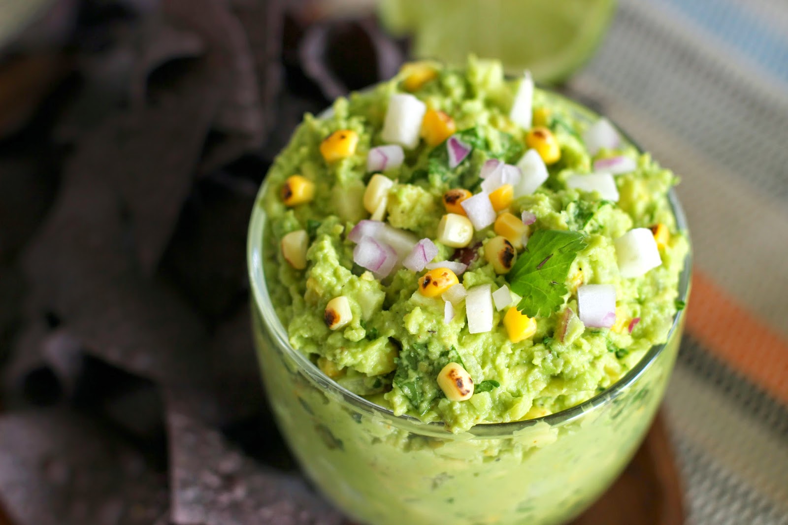The Owl with the Goblet Roasted Corn and Jicama Guacamole