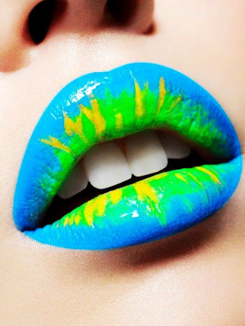 Blue Lip Art Makeup