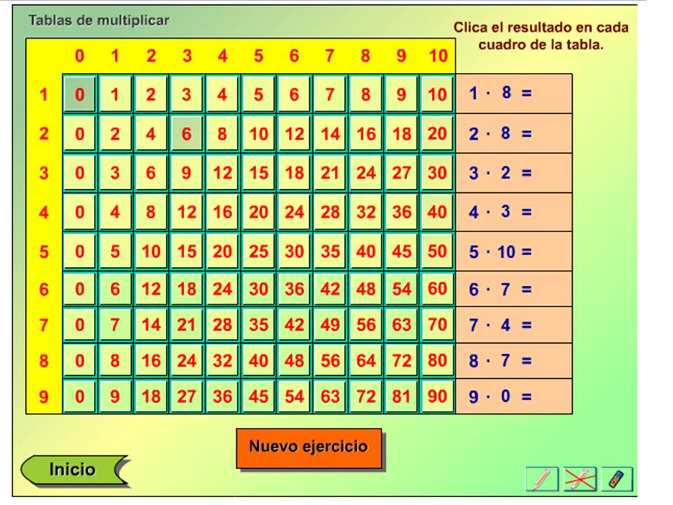APRENDER XOGANDO 1º ciclo Ed. Primaria A TÁBOA DE MULTIPLICAR