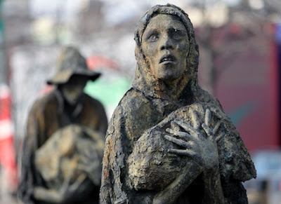 The Famine memorial on the quays in Dublin City