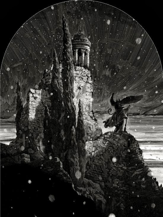 Nicolas Delort ilustrações preto e branco traços sombrio