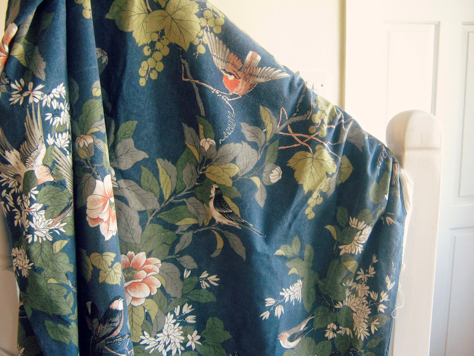 Vintage Bird Floral Fabric