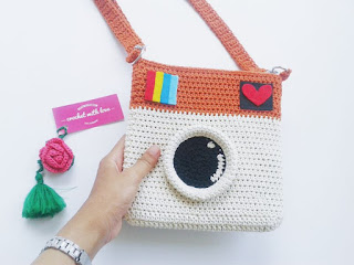 Tas Rajut Instagram, Tas Rajut, Tas Instagram, Tas Instagram Rajut, Tas Kamera, Tas Rajut Kamera, Crochet instagram purse, crochet purse, crochet bag, instagram purse