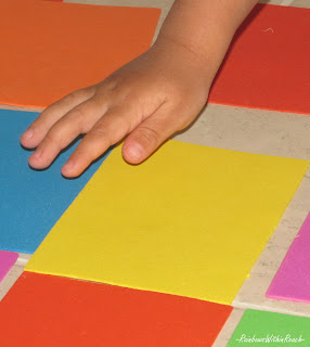 child's hand, preschool, color, shapes, rectangles, design