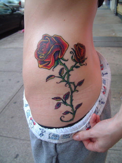 The Rose tattoos design itself without any letters or names 