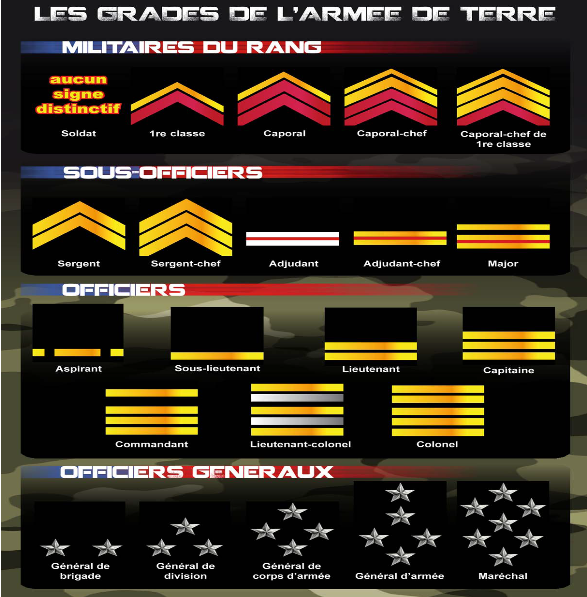 Quels sont les différents grades de l'armée de terre? Général Kulture!