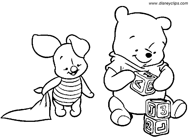 6 Baby Winnie The Pooh Coloring Pages