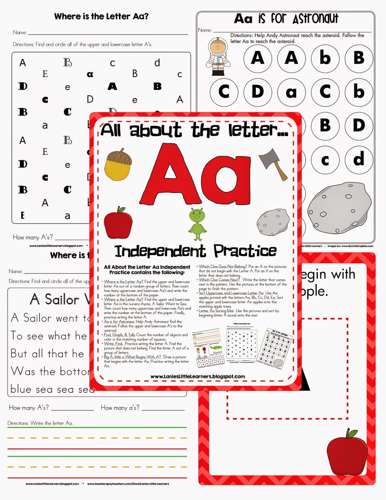 Lanie S Little Learners All About The Letter A Independent Practice Letter Of The Week