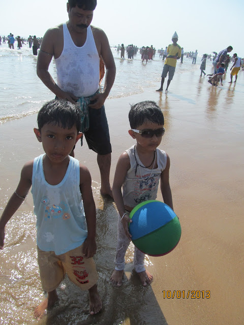 Puri Sea Beach enjoying Aritra Paul & Aritra Roy