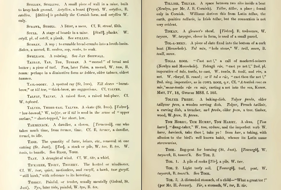Celtic Words in Cornish Dialect Glossary of Celtic Words in Cornish