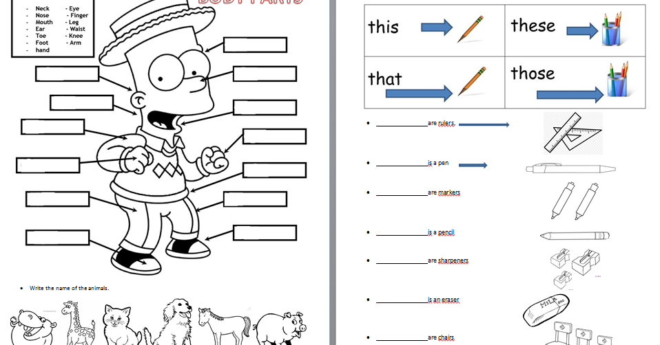 Educational Practice: Exercises in class (this-that.those.these and