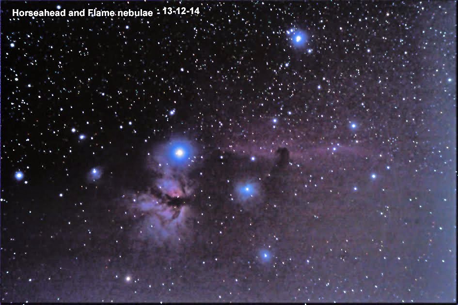 December 13, 2014. The Horsehead and Flame Nebulae