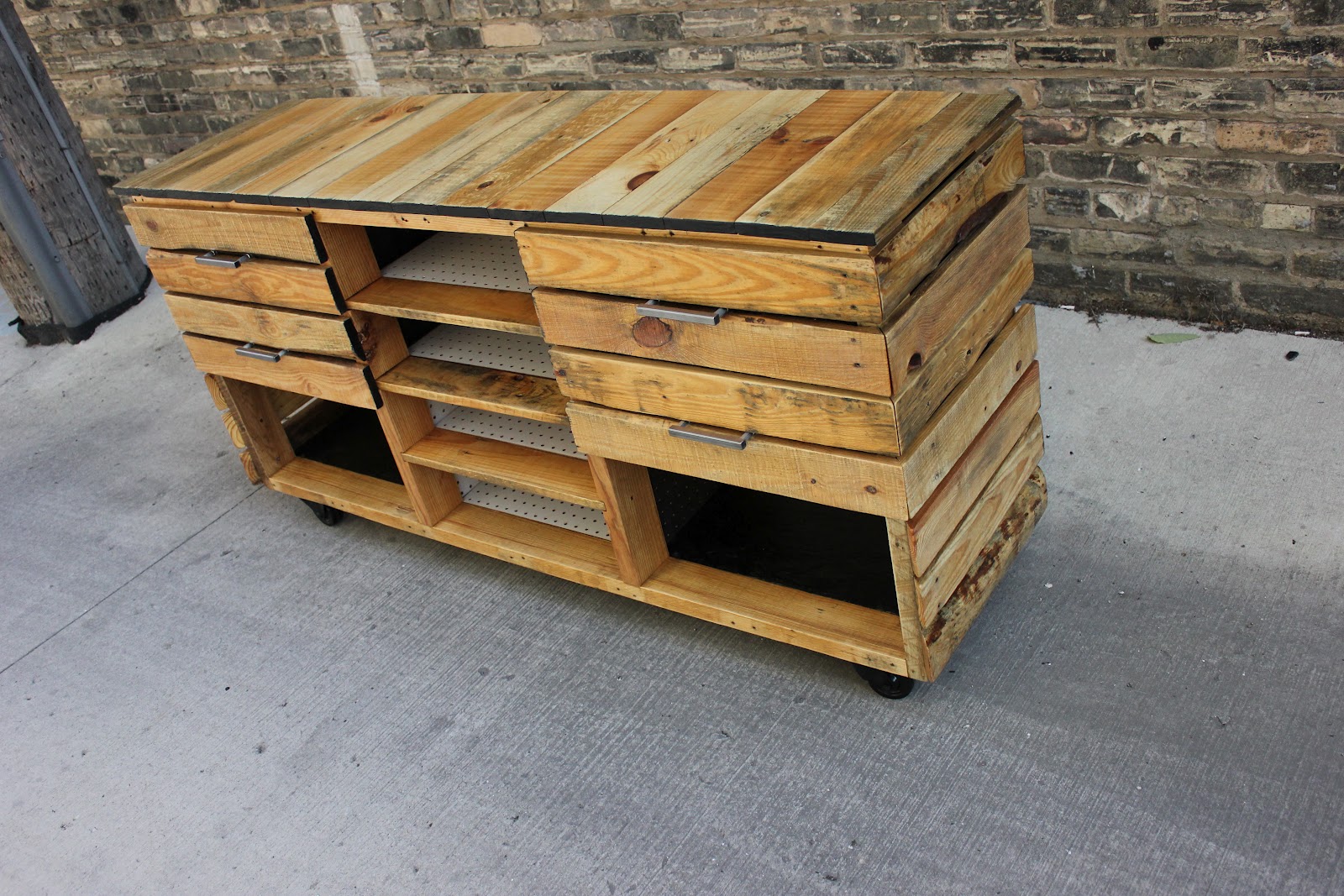 Custom Media Console, made with pallet wood. WILO design farm
