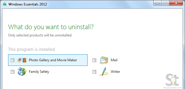 Select Windows Essential Program