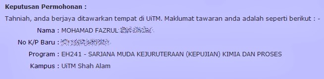 Sarjana Muda Sains Kimia Gunaan Uitm