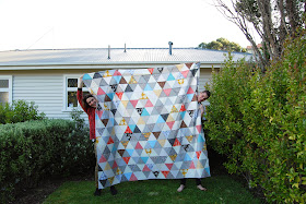 Modern sixty degree triangle quilt