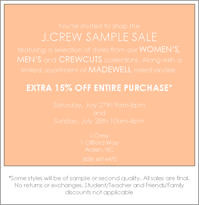 J.Crew Aficionada J.Crew Warehouse Sale {Arden, NC}