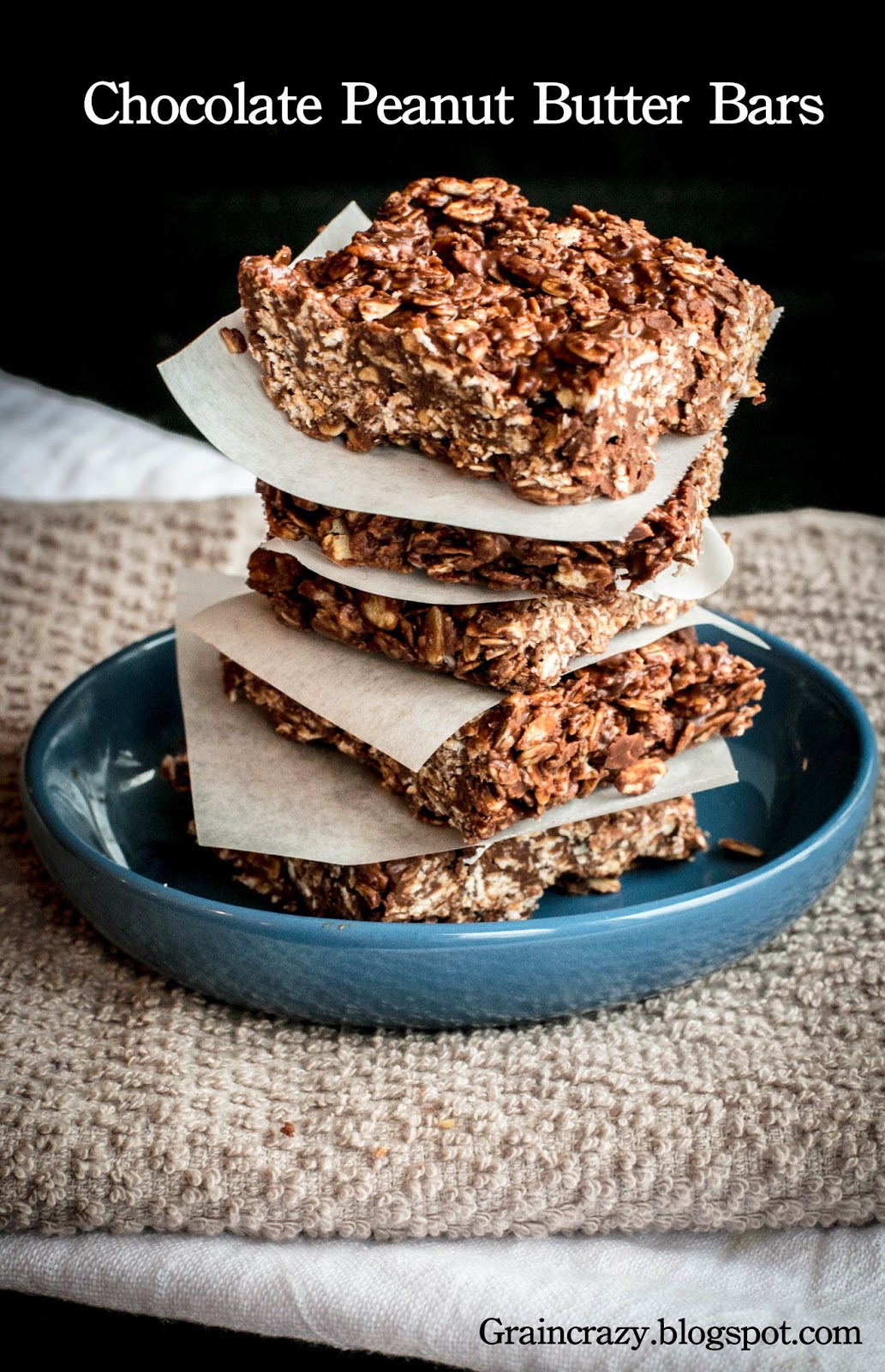 Grain Crazy Chocolate Peanut Butter Bars (no added sugar)
