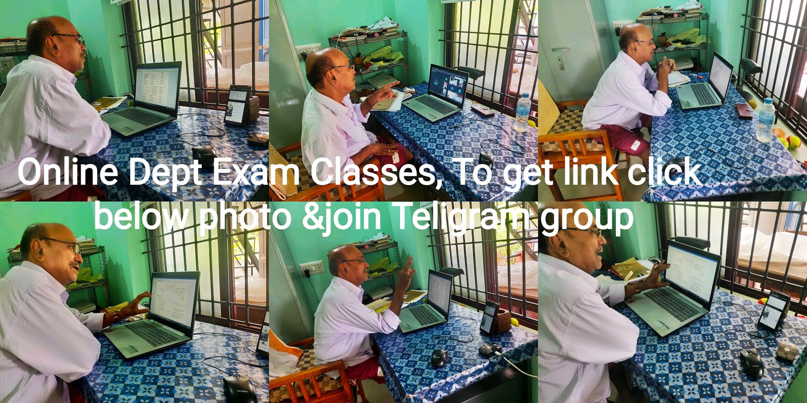 Join Teligram group to get online Dept Exam Classes link. CLICK ABOVE IMAGE/ PHOTO