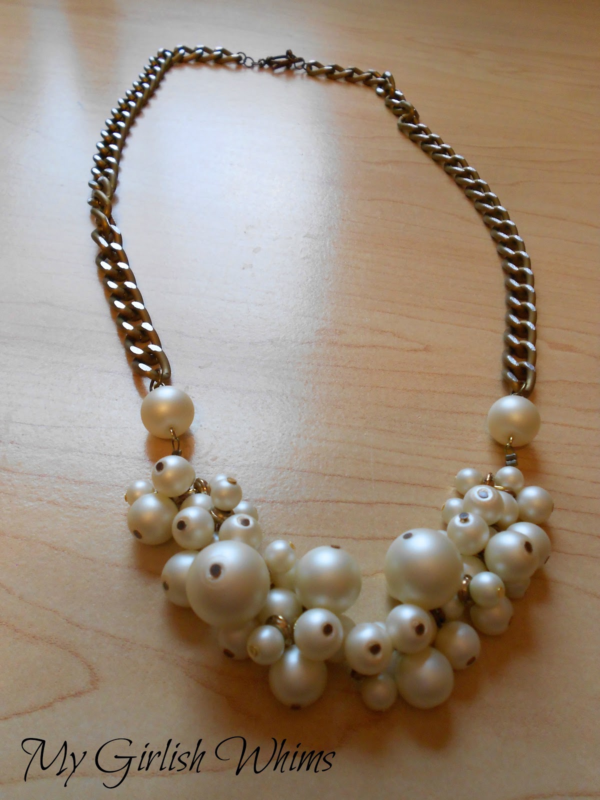 DIY Pearl Cluster Chain Necklace My Girlish Whims