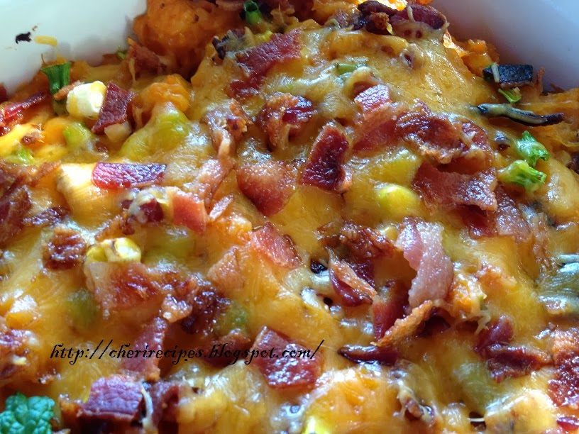 Cheryl's Tasty Home Cooking Loaded Baked Potato Bacon & Ham Casserole