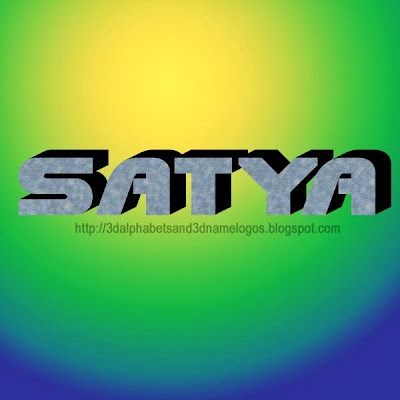 Satya 3D Name Logo