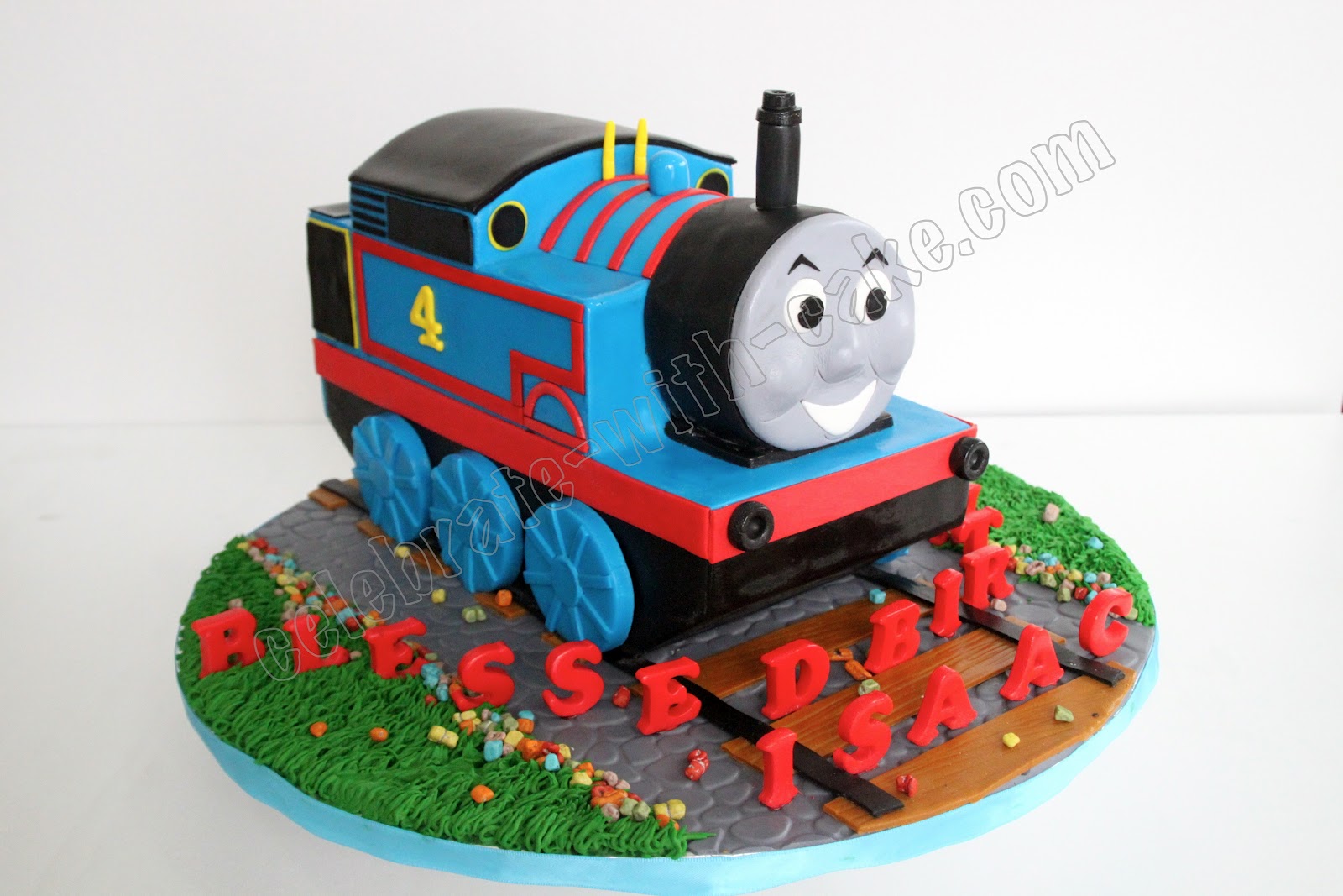 Celebrate with Cake! Sculpted Thomas the Tank Engine Cake