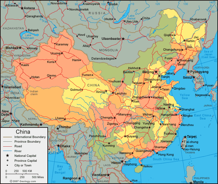 Carte de la Chine Departement Région Carte du Monde Departement