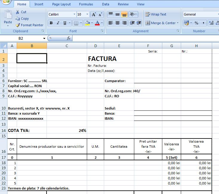Program Facturare Excel Gratis