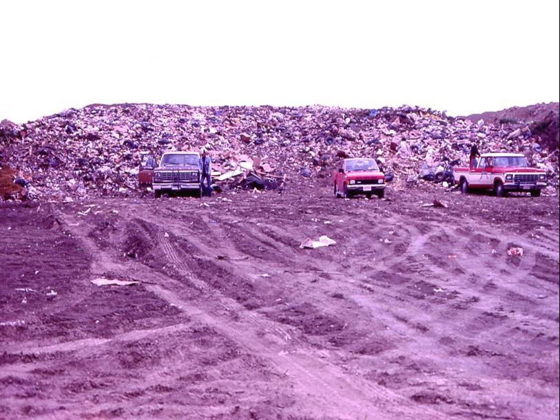Landfill Litter Exposed to Wind