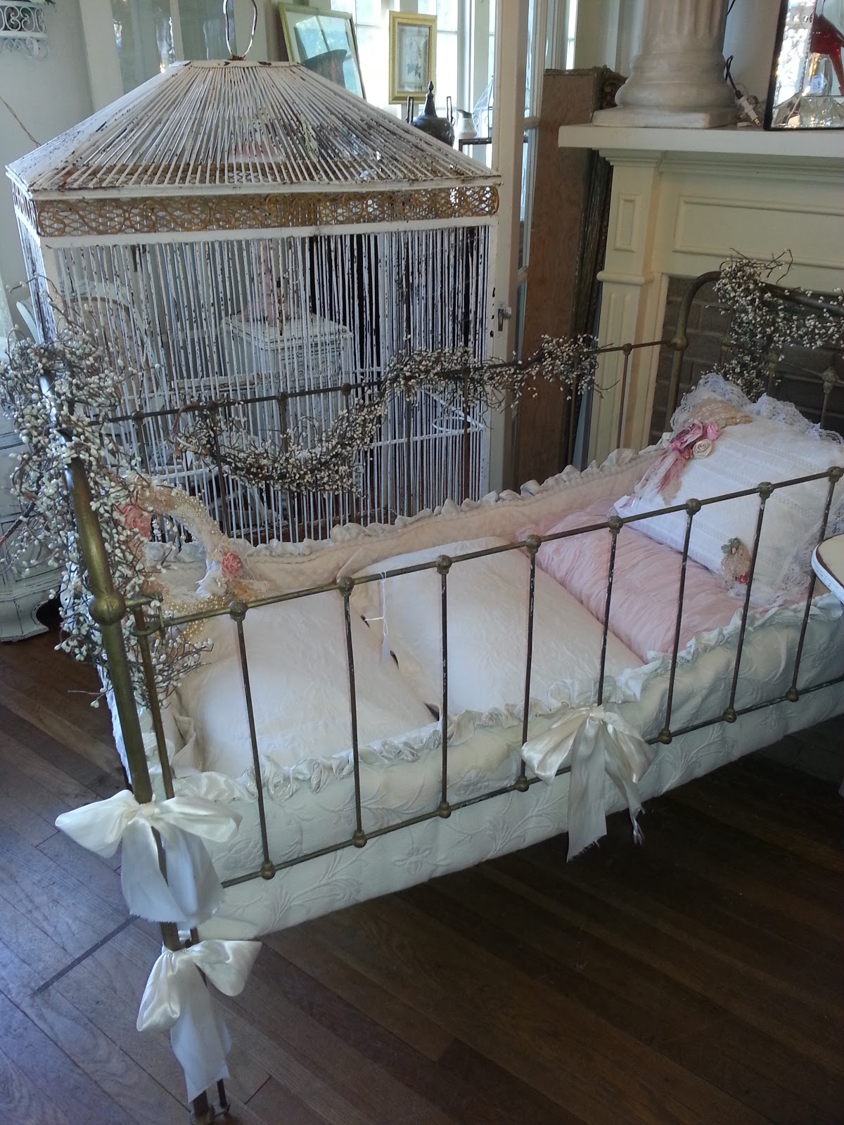 Maryland House Antiques Antique baby bed and playpen