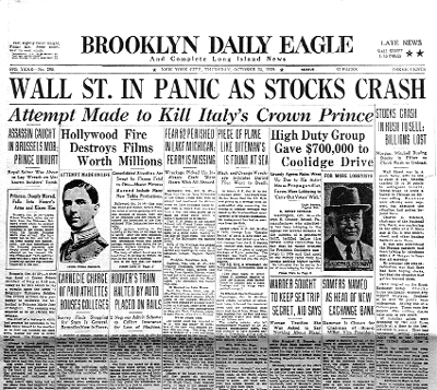 benefits of the stock market crashed in 1929 because