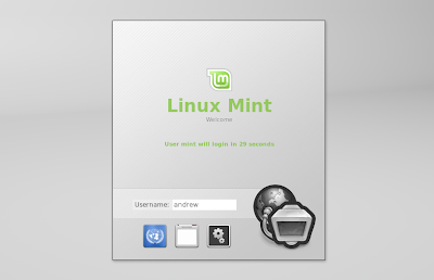 linux mint 13 login screen