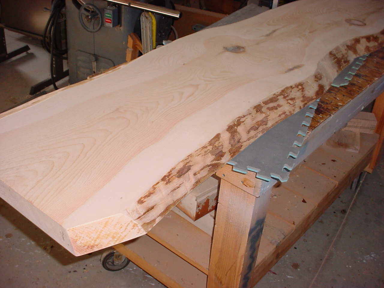 logs to furniture White pine slab is ready to finish