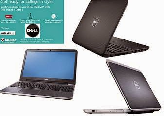 Triple Offer on 03 Models of Inspiron Laptops @ Flipkart: Get Rs.3000 Extra Off + Dell Brand Offer worth Rs.7498 + Extra 10% Cashback on Standard Charted Bank Credit / Debit Card