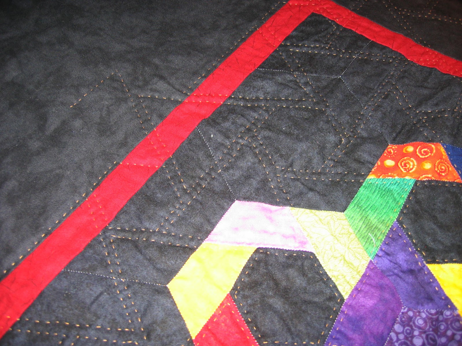 Hexagon Alley Hexagons to triangles quilt