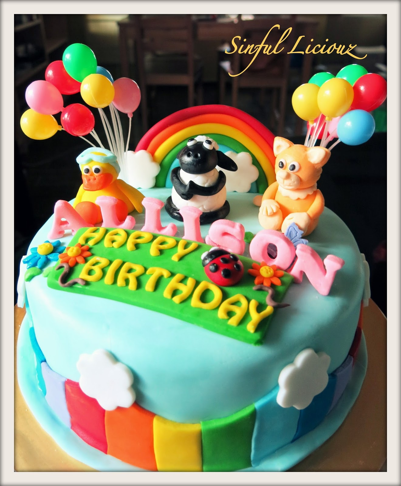 Sinful Liciouz Timmy & Friends Rainbow Theme Cake
