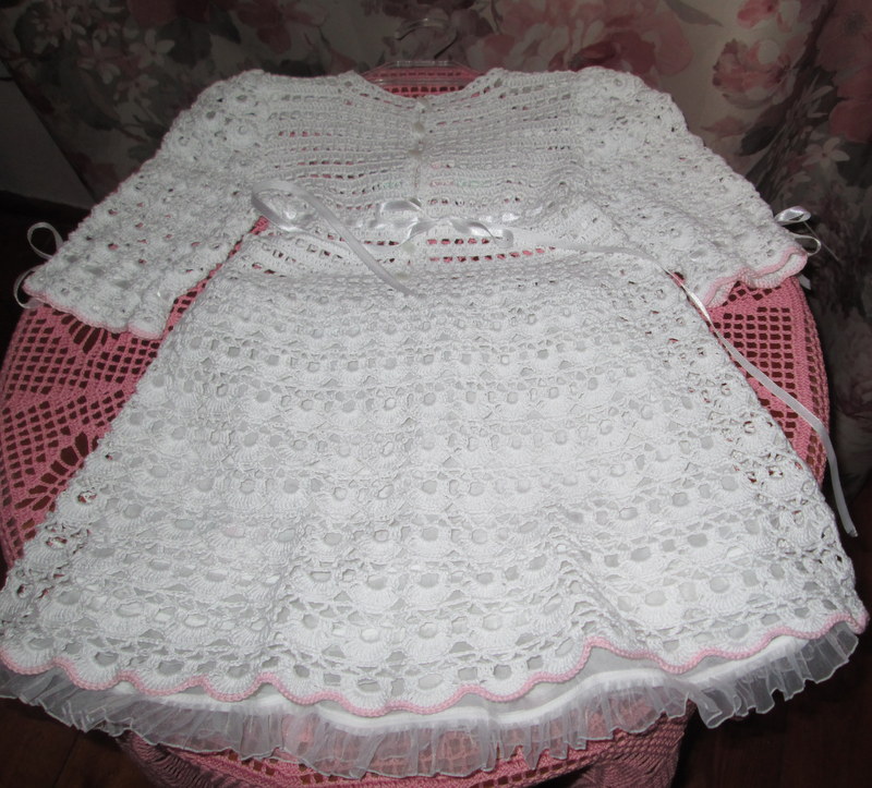 Koronki Iwonki Dziewczecy Komplet Do Chrztu Z Opisem