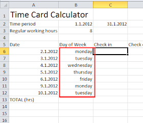 time card calulator
