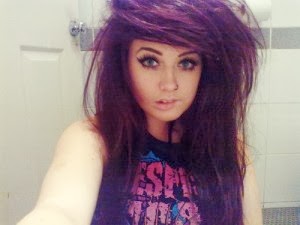 The Trendy Looks Of Dark Hair With Purple Highlights Cute Hair Style