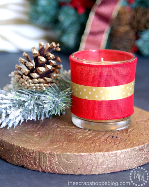 faux wood centerpiece