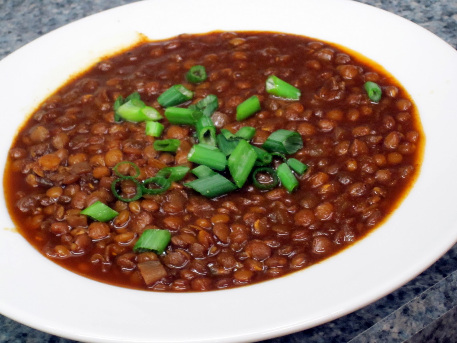 RecipeaLicious Lentil Chili with Green Onions