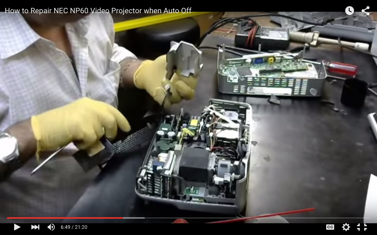 Worldwide ElectronicHardware Repairs NEC NP60 Video Projector Auto Off