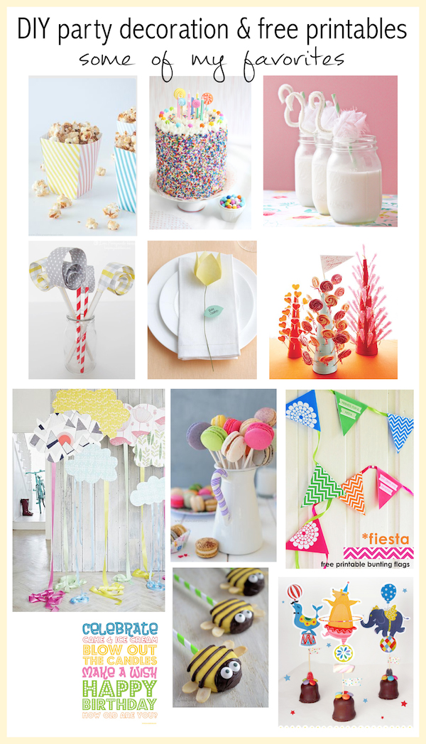 12+ DIY party decoration ideas and free printables - Partydekoration
