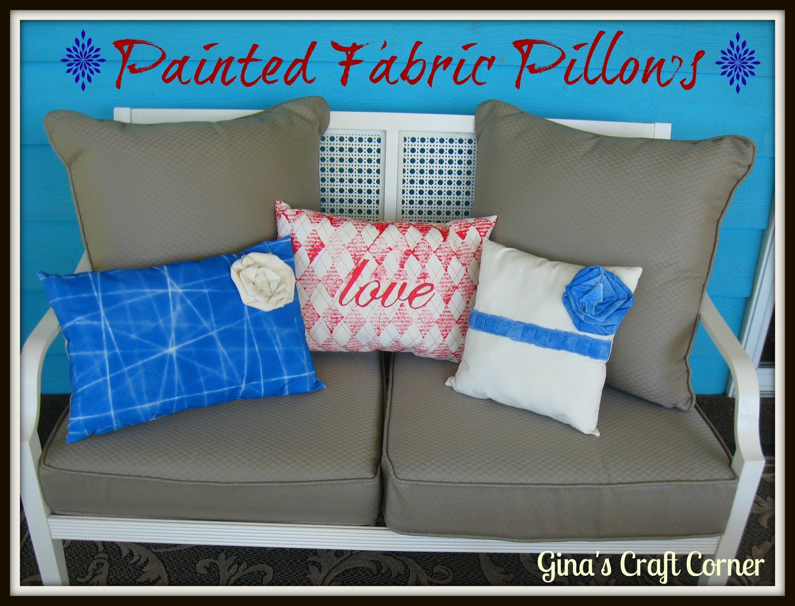 Gina's Craft Corner Painted Fabric Pillows Stamping How to (Post 1 of 2)