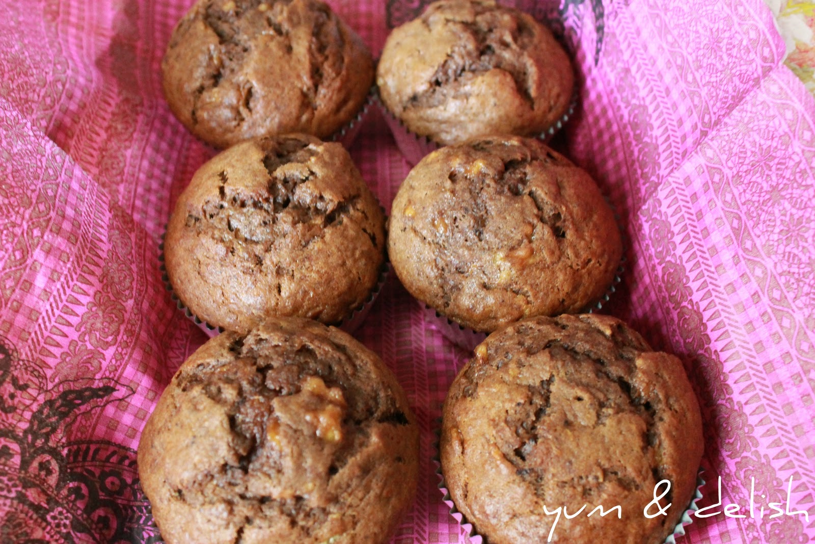 Yum & Delish Nigella's Chocolate Banana Muffins