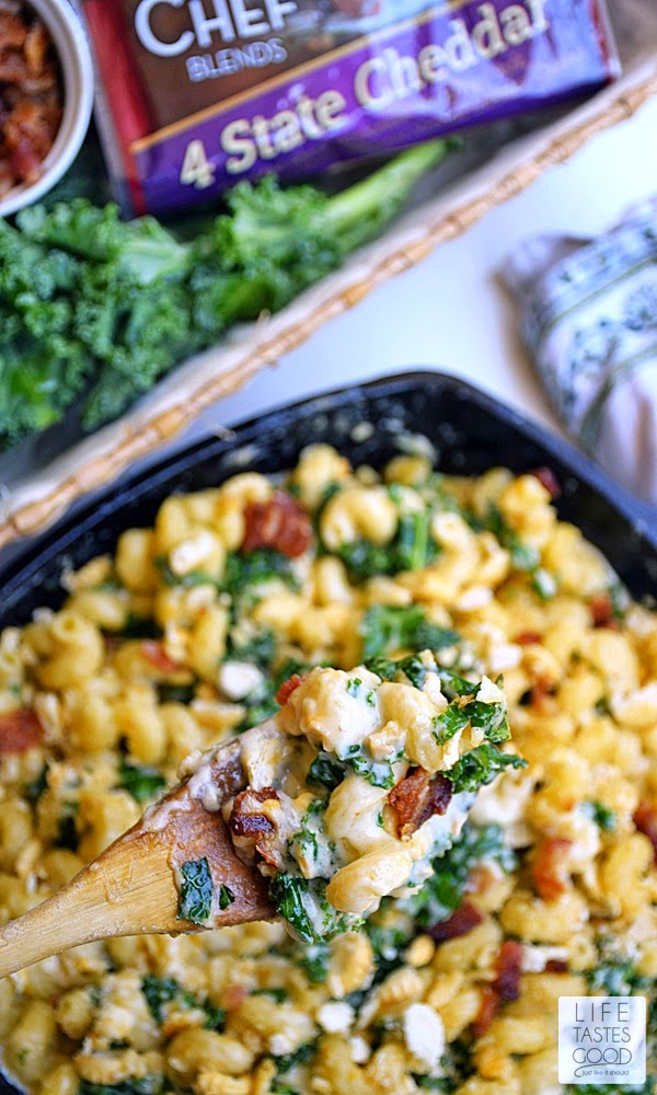 Mac and Cheese with Kale and Bacon Life Tastes Good