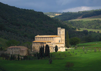 The Abbey of Sant'Antimo near Montalcino in Tuscany, Italy