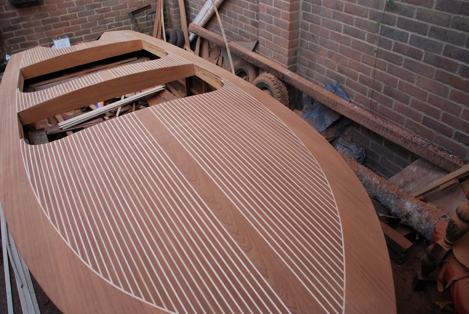 my wooden speed boat build Deck planking