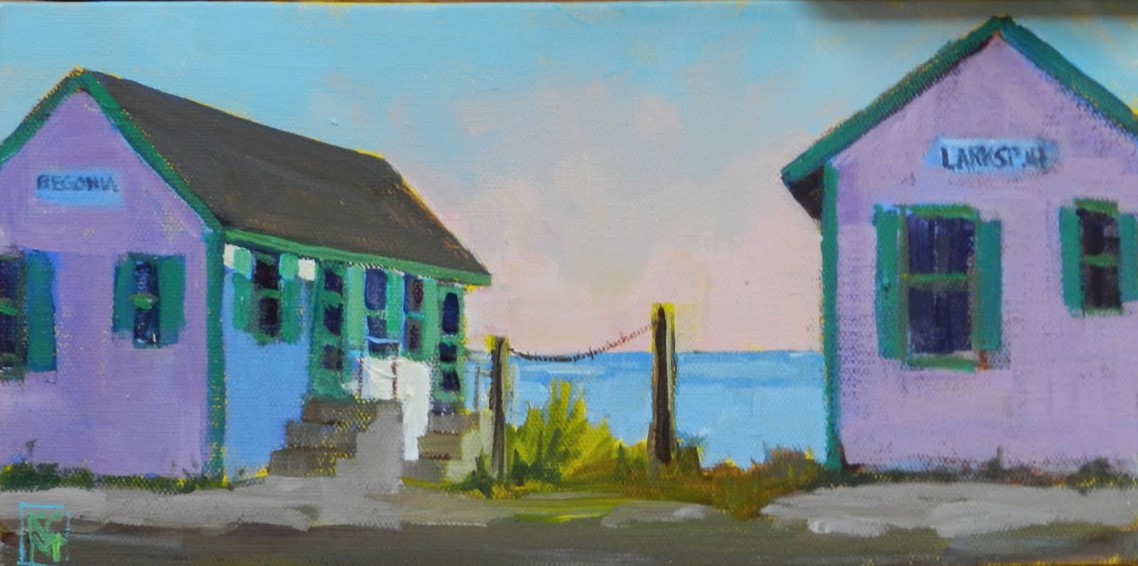 Kelley Macdonald S Paintings Begonia And Larkspur Days Cottages